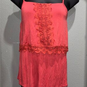 Rue21 Red Lace Accent Tank